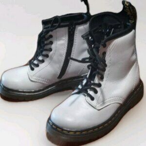 Dr. Martens 1460T Toddler Girl Size 8 White AirWair Lace Up Boots
